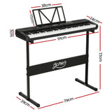 61-Key Touch Sensitive Digital Piano Keyboard with Stand and Recording Features - Front View