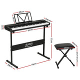 Alpha 61 Keys Electronic Piano Keyboard Digital Electric w/ Stand Stool Touch - Front View