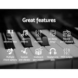 Alpha 61 Keys Electronic Piano Keyboard Digital Electric w/ Stand Stool Touch - 45-Degree Angle