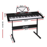 Alpha 61 Keys Electronic Piano Keyboard Digital Electric w/ Stand Sound Speaker - Front View