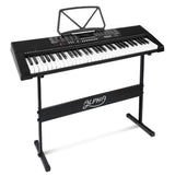 Alpha 61 Keys Electronic Piano Keyboard Digital Electric w/ Stand Sound Speaker - Low Angle