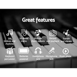 Alpha 61 Keys Electronic Piano Keyboard Digital Electric w/ Stand Stool Speaker - 45-Degree Angle