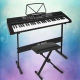 Alpha 61 Keys Electronic Piano Keyboard Digital Electric w/ Stand Stool Speaker - Close-Up Angle