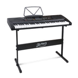 Alpha 61 Keys Electronic Piano Keyboard Digital Electric w/ Stand Lighted Black - Low Angle