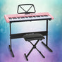 Alpha 61 Keys Electronic Piano Keyboard Digital Electric w/ Stand Stool Pink