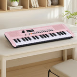Alpha 37-Key Digital Piano Keyboard for Kids Beginners Electronic Keyboard Piano Gift Pink - Close-Up Angle