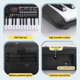 Alpha 37-Key Digital Piano Keyboard Electric Black - Rear View