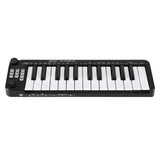 Alpha 25-Key MIDI Keyboard Controller Portable USB Laptop Black - Side View