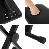 Alpha Piano Stool Adjustable Height Keyboard Seat Portable Bench Chair Black - Top-Down View