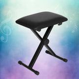 Alpha Piano Stool Adjustable Height Keyboard Seat Portable Bench Chair Black - Close-Up Angle
