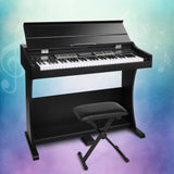 Alpha 61 Keys Electronic Piano Keyboard Digital Electric Classical Stand w/ Stool - Close-Up Angle