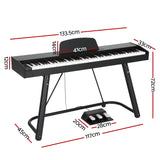 Alpha 88 Keys Electronic Piano Keyboard Digital Electric w/ Stand Full Weighted - Front View