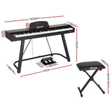 Alpha 88 Keys Electronic Piano Keyboard Digital Electric w/ Stand Stool Weighted - Front View