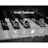 Alpha 88 Keys Electronic Piano Keyboard Digital Electric w/ Stand Stool Weighted - 45-Degree Angle