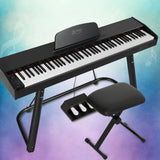 Alpha 88 Keys Electronic Piano Keyboard Digital Electric w/ Stand Stool Weighted - Close-Up Angle