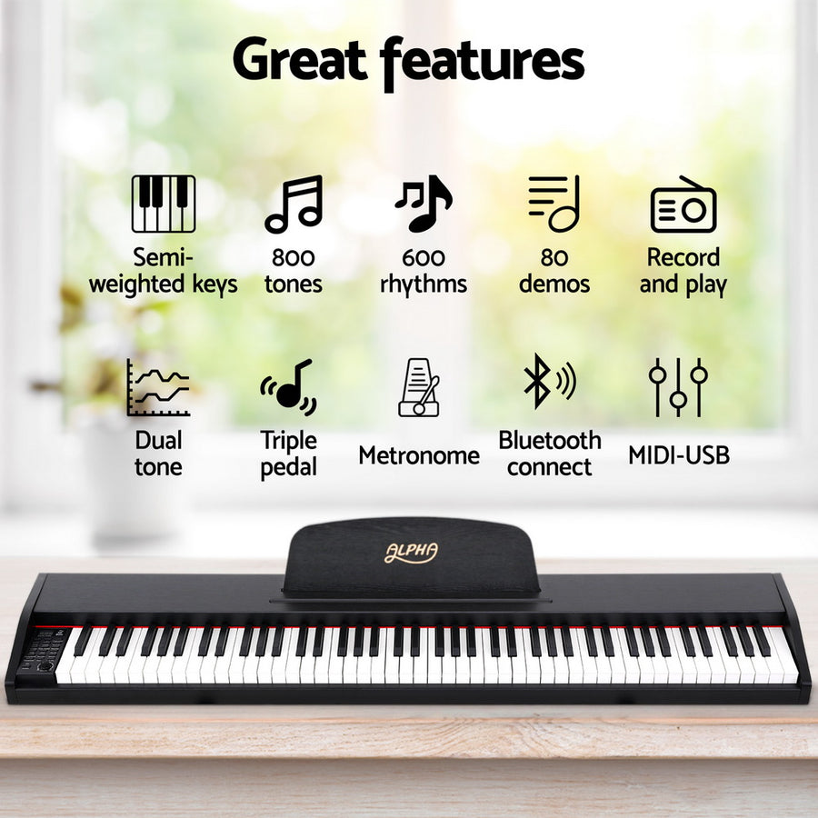 Alpha 88 Keys Digital Piano Keyboard Electronic w/ Stand, image 5