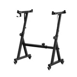 Alpha Heavy Duty Adjustable Piano Stand with Lockable Wheels Z-Stand Black - Side View