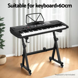 Alpha Heavy Duty Adjustable Piano Stand with Lockable Wheels Z-Stand Black - Top-Down View