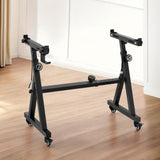 Alpha Heavy Duty Adjustable Piano Stand with Lockable Wheels Z-Stand Black - Close-Up Angle
