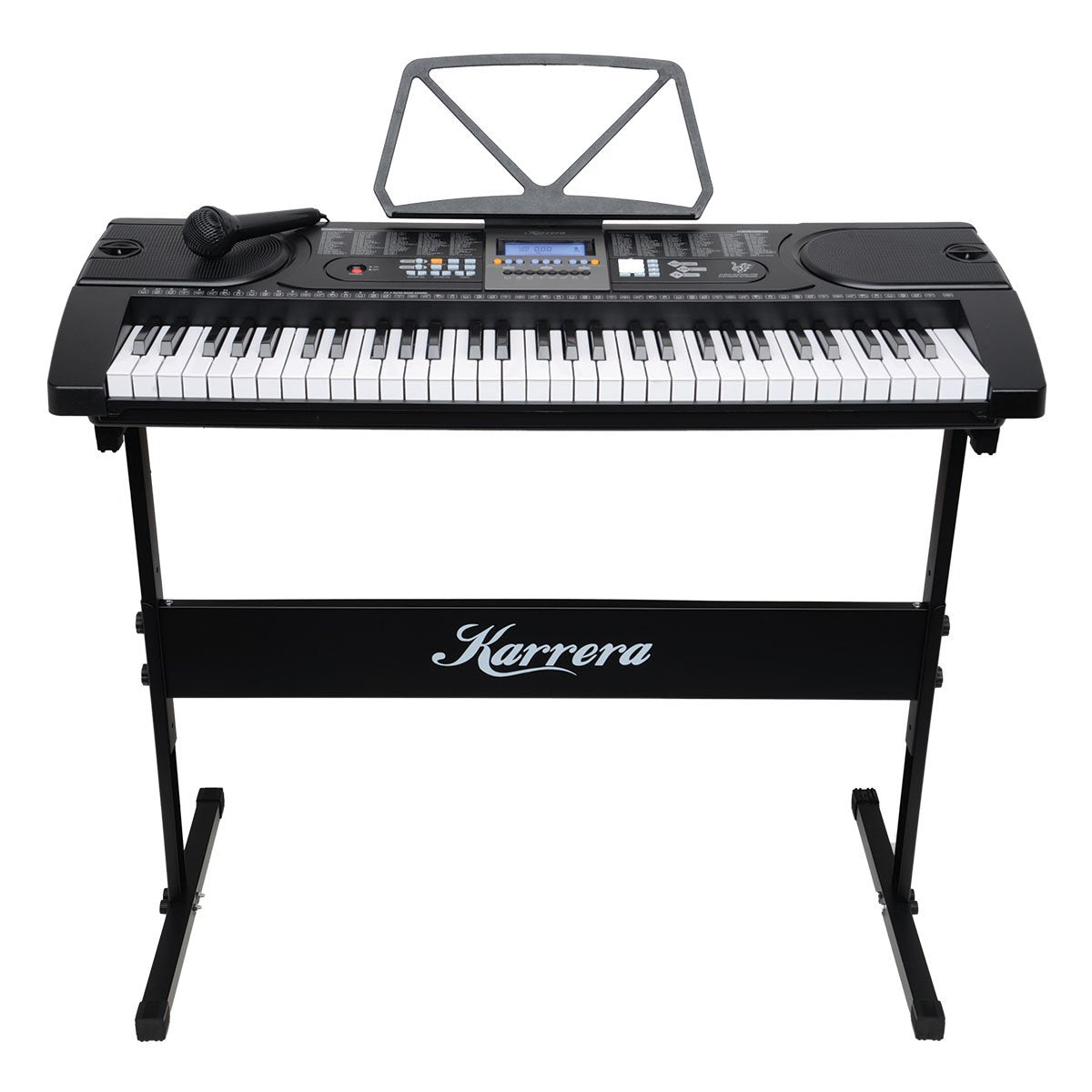 Karrera 61-Keys Electronic Keyboard Piano with Stand - Black