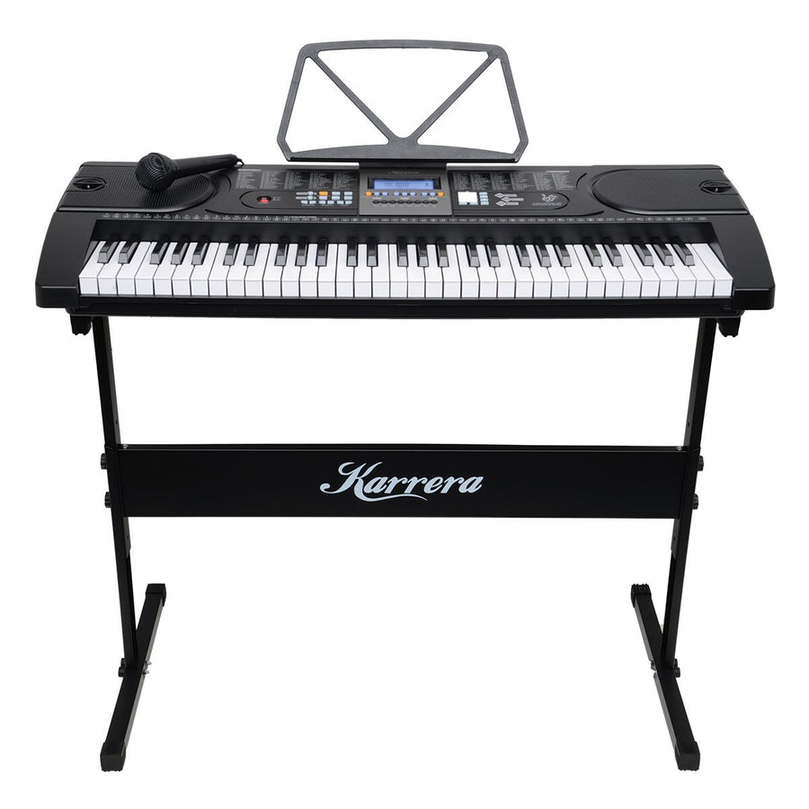 Karrera 61-Keys Electronic Keyboard Piano with Stand - Black