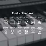 Karrera 61-Keys Electronic Keyboard Piano with Stand - Black
