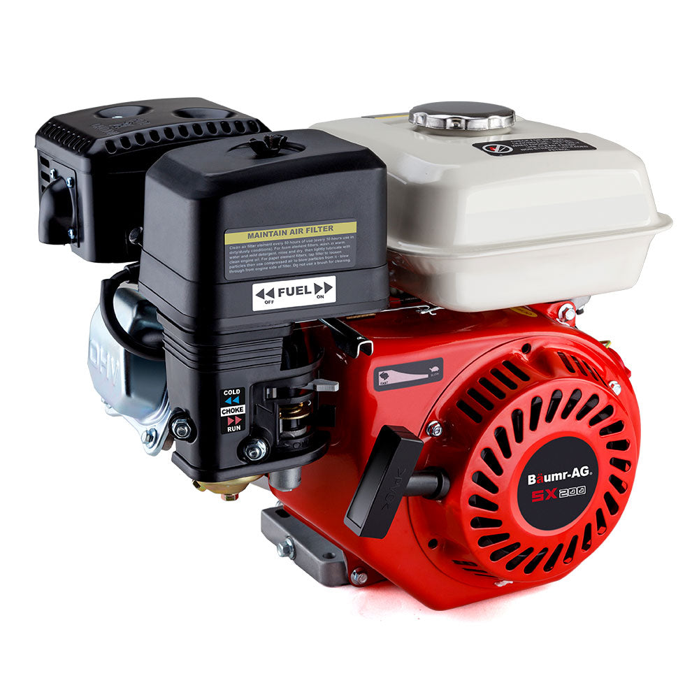 BAUMR-AG 6.5HP Petrol Stationary Engine Motor 4-Stroke OHV Horizontal Shaft Recoil Start