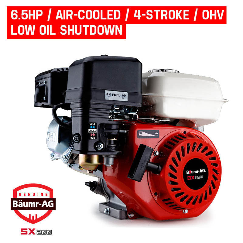 BAUMR-AG 6.5HP Petrol Stationary Engine Motor 4-Stroke OHV Horizontal Shaft Recoil Start