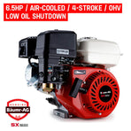 BAUMR-AG 6.5HP Petrol Stationary Engine Motor 4-Stroke OHV Horizontal Shaft Recoil Start