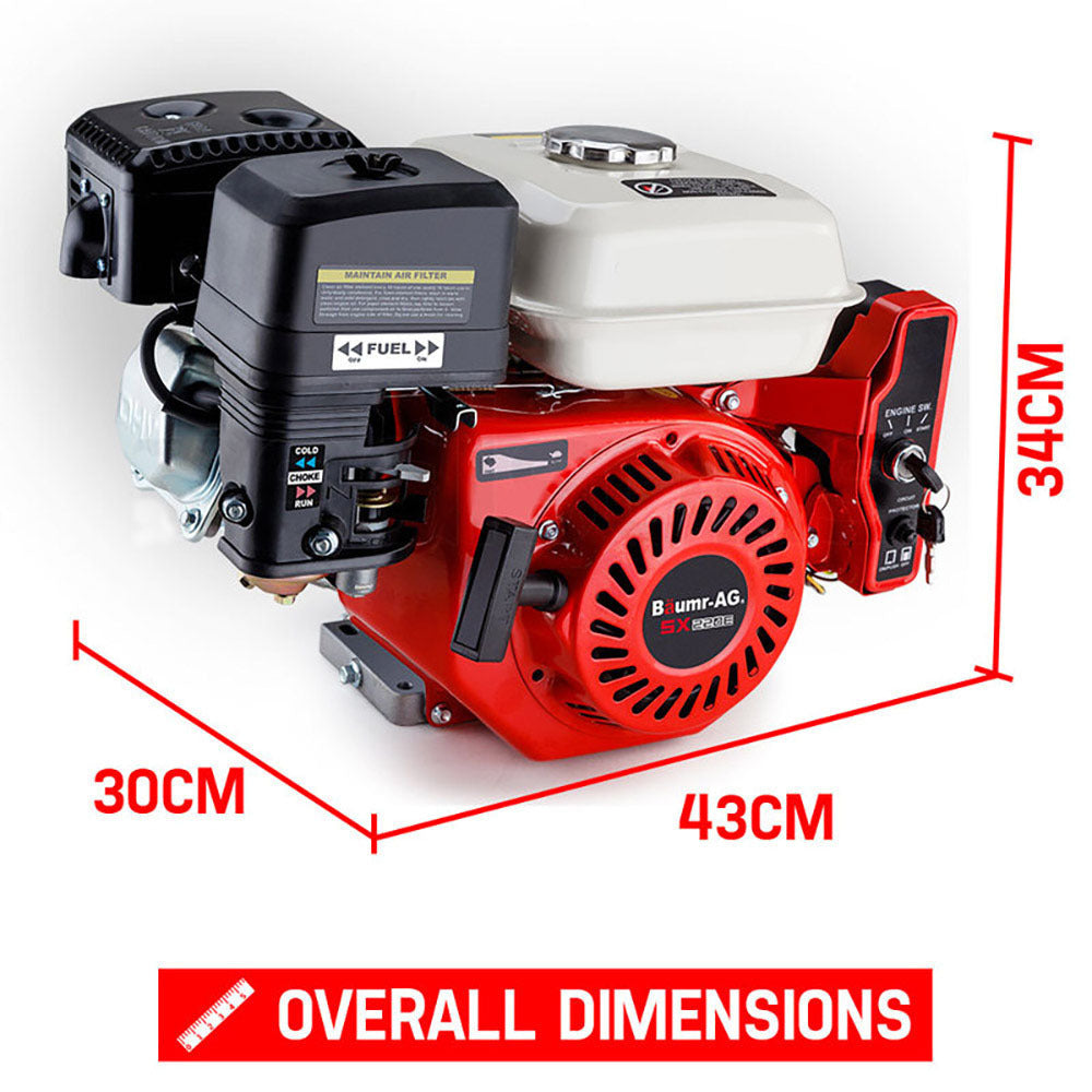BAUMR-AG 7HP Petrol Engine Stationary Motor OHV Horizontal Shaft Electric Start 4-stroke