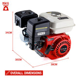 BAUMR-AG 7HP Petrol Stationary Engine OHV 4-Stroke Horizontal Shaft Replacement Motor - Rear View