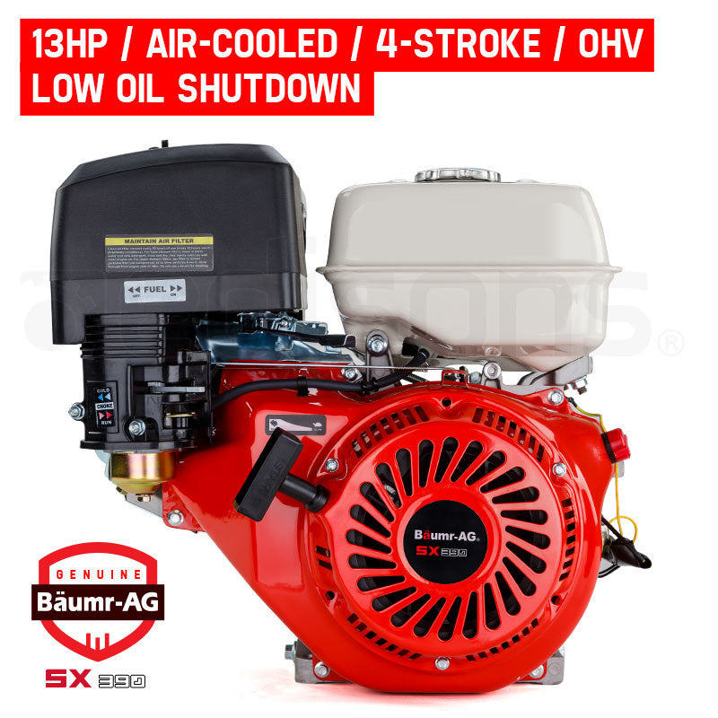 BAUMR-AG 13HP Petrol Stationary Engine 4-stroke OHV Motor Horizontal Shaft Recoil Start