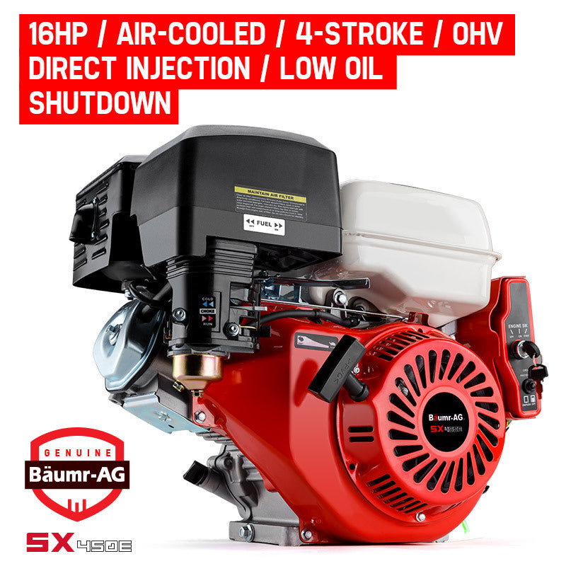 BAUMR-AG 16HP Petrol Stationary Engine OHV Motor Horizontal Shaft Electric Recoil Start