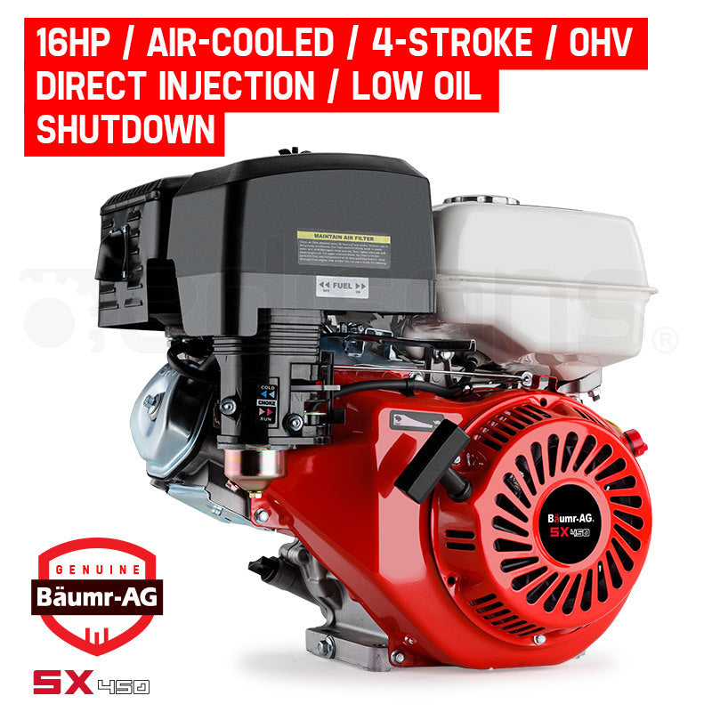 BAUMR-AG 16HP Petrol Engine OHV Stationary Motor 4-Stroke Horizontal Shaft Replacement