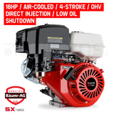 BAUMR-AG 16HP Petrol Engine OHV Stationary Motor 4-Stroke Horizontal Shaft Replacement