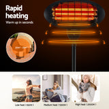 Devanti Electric Patio Heater 2000W - 45-Degree Angle