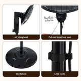 Devanti Electric Patio Heater 2000W - Close-Up Angle