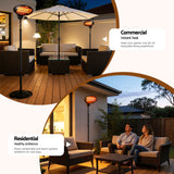 Devanti Electric Patio Heater 2000W - Low Angle