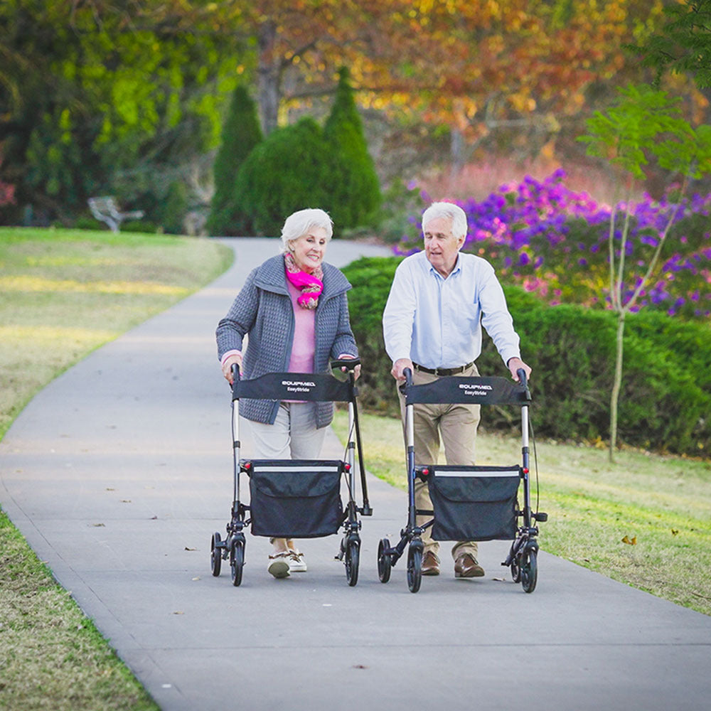 EQUIPMED EasyStride Quick-Fold Aluminium Rollator - Titanium