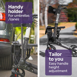 EQUIPMED EasyStride Quick-Fold Aluminium Rollator - Titanium - Low Angle