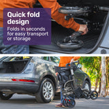 EQUIPMED SmartRoller 2-in-1 Aluminium Rollator and Transit Wheelchair - Titanium - Top-Down View