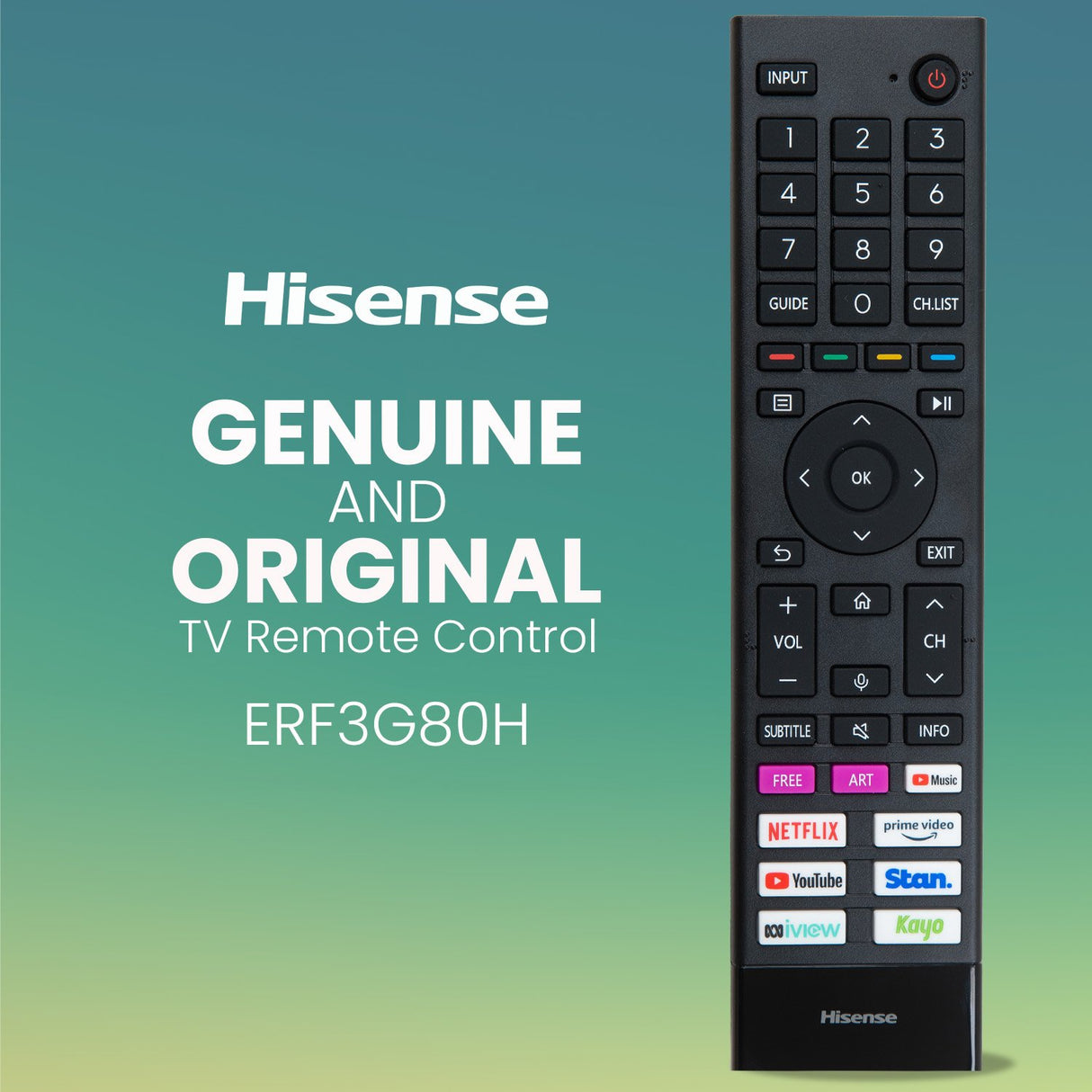 Genuine Hisense ERF3G80H TV Remote Control Original