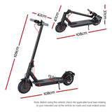 Electric Scooter 500W 25KM/H Folding Portable Riding For Adults Commuter Black - Front View