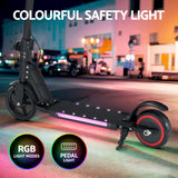 Electric Scooter 130W 16KM/H LED Light Folding Portable Riding Commuter Black - 45-Degree Angle
