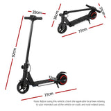 Electric Scooter 130W 16KM/H LED Light Folding Portable Riding Commuter Black - Front View