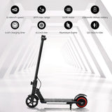 Electric Scooter 130W 16KM/H LED Light Folding Portable Riding Commuter Black - 45-Degree Angle