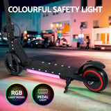 Electric Scooter 130W 16KM/H LED Light Folding Portable Riding Commuter Black - Rear View