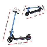 Electric Scooter 130W 16KM/H LED Light Folding Portable Riding Commuter Blue - Front View