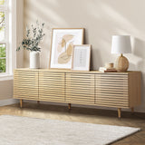 Oikiture TV Stand Cabinet Entertainment Unit Unique Door 160CM
