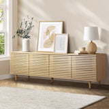 Oikiture TV Stand Cabinet Entertainment Unit Unique Door 160CM - Front View